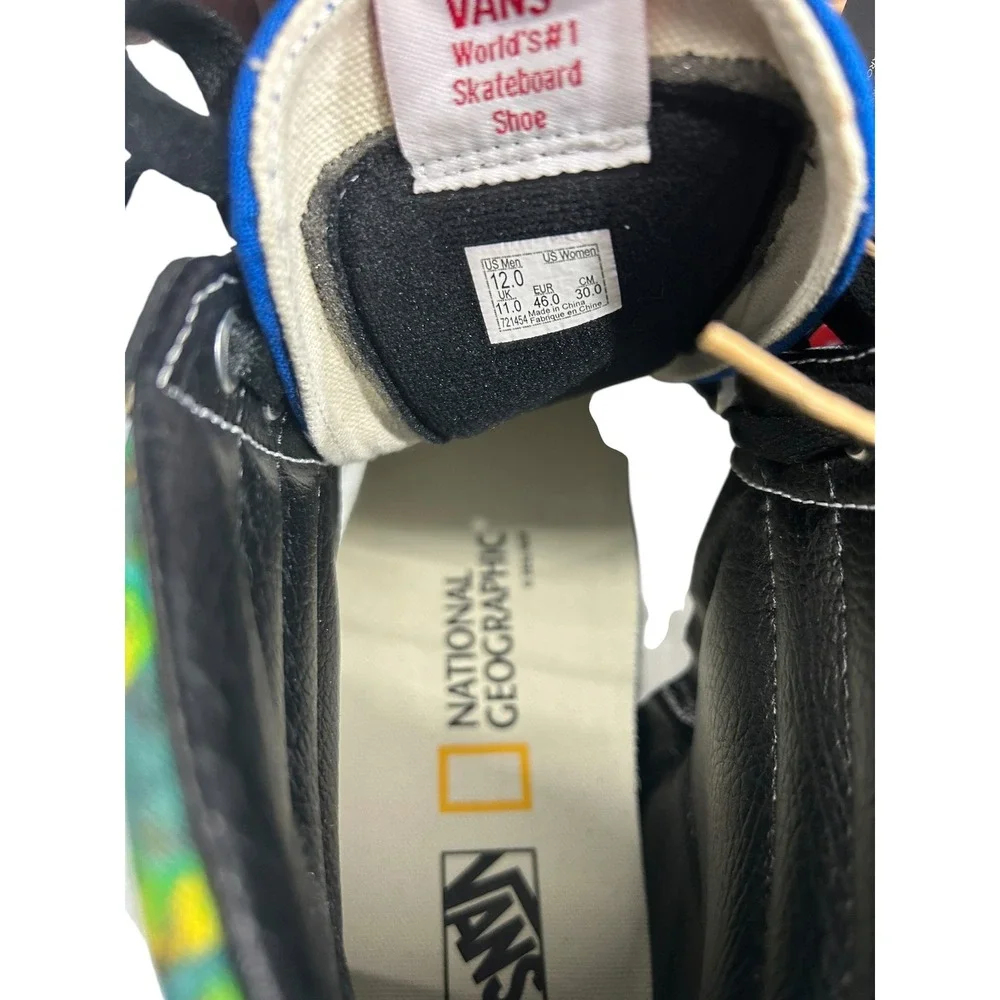 Vans x National Geographic Sk8-Hi Reissue‎ Blue Black Fish Print Mens 12 Sneaker